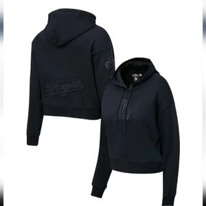 Los Angeles Dodgers Women's Black Cropped Hoodie